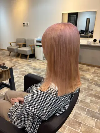 ミディアム カラー ヘアカラー&縮毛矯正 STAR☆RIVERのヘアスタイル