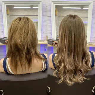 セミロング カラー ヘアアレンジ アイブロウ LAVENDIA 初音のヘアスタイル