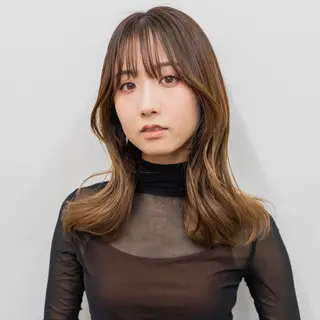 ロング カラー 天王寺韓国ヘア 小山歓実のヘアスタイル