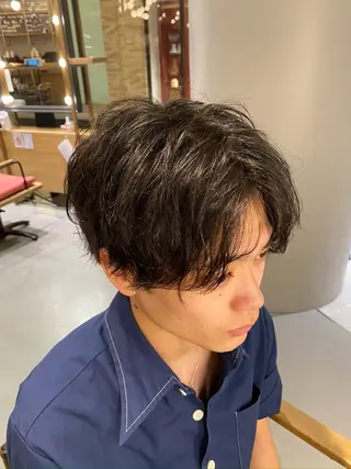 ショート パーマ メンズ 梅田茶屋町メンズ 専門美容師 山元一平のヘアスタイル