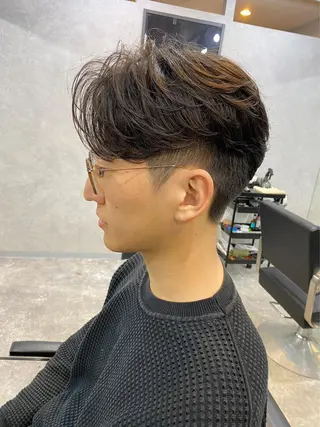 ショート カラー パーマ Men'ssalon LiG／kaitoのヘアスタイル