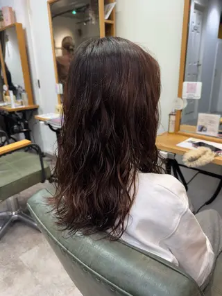 ロング パーマ 縮毛矯正/エクステ /艶カラー/ヘアメのヘアスタイル