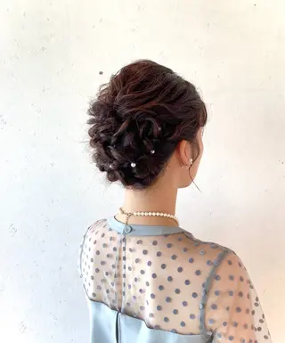 ヘアアレンジ 酸性ストレート/ブリ ーチなしWカラー河本のヘアスタイル