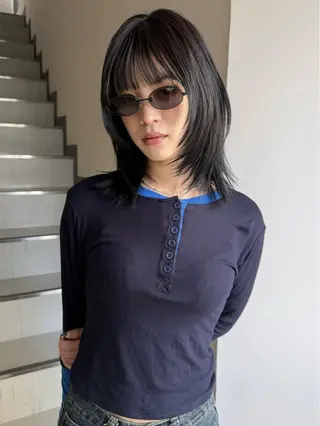 ミディアム カラー natsumi zenshoのヘアスタイル