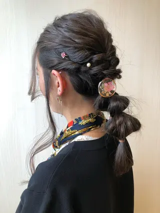セミロング ヘアアレンジ 川本 あゆのヘアスタイル
