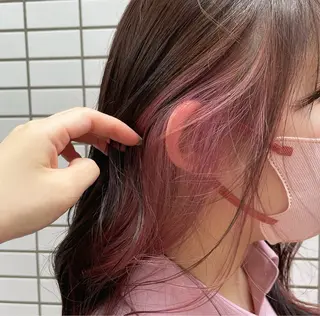 セミロング カラー yumemiレイヤー ‎✴︎ 透明感カラーのヘアスタイル