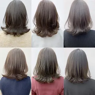 セミロング カラー ヘアアレンジ 暖色カラー/ メンズ/名駅/ユキハのヘアスタイル