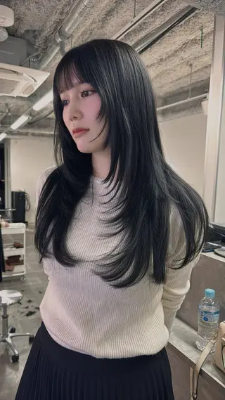 ロング カラー 新宿/髪質改善/ レイヤー/サカキのヘアスタイル