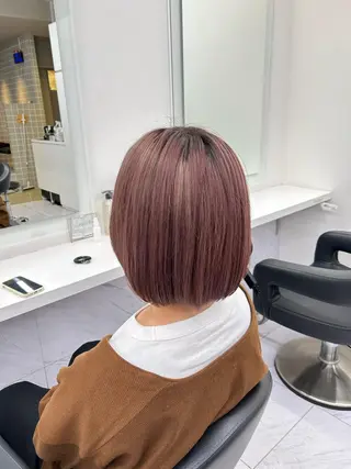 ショート カラー パーマ ヘアアレンジ メンズ キッズ ネイル マツエク・マツパ アイブロウ 🦋韓国レイヤー｜ 透明感グレージュ🦋のヘアスタイル