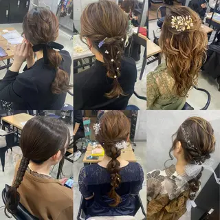 セミロング ヘアアレンジ 艶髪ハイトーン特化 梅田美容室SLYのヘアスタイル