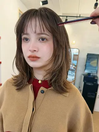 ミディアム カラー ❤️アヤカ Wカラー ボブ レイヤー❤️のヘアスタイル