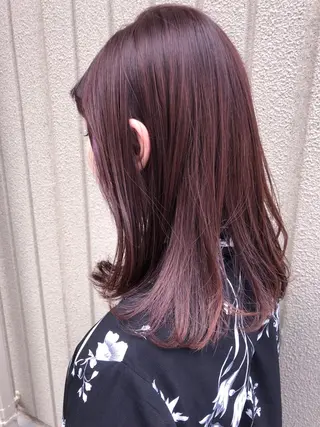 ミディアム カラー ウルフカット ハッシュカット/七海のヘアスタイル