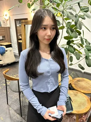 ロング 稲本麻衣 【韓国ヘア】のヘアスタイル