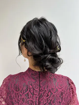 セミロング ヘアアレンジ 卒業式お呼ばれ🕊️ ヘアセット✴︎ミキのヘアスタイル