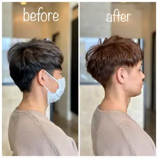 カラー メンズ 宮城 将大のヘアスタイル