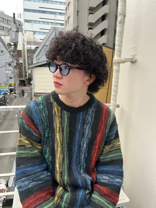 ショート カラー パーマ ヘアアレンジ メンズ 💎髪質改善特化💎 RUITOのヘアスタイル