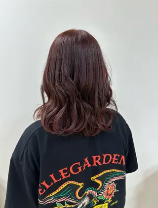 ミディアム カラー 艶髪 黄金比みくのヘアスタイル