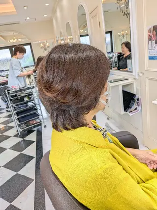 ミディアム Salon de with根本博史のヘアスタイル