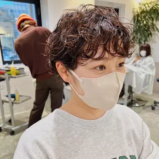 パーマ 表参道ミディアム レイヤー山岸季生のヘアスタイル