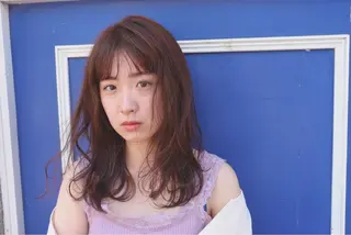 セミロング カラー 萌花　moeka /韓国/レイヤーのヘアスタイル