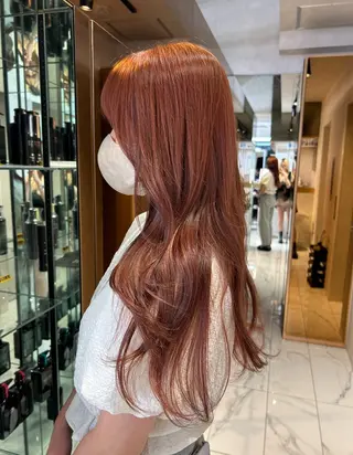 ロング カラー 𝑨𝑲𝑶 🍒/ 暖色カラーのヘアスタイル
