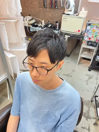 ショート メンズ メンズパーマ特化 カバヤマ　リョウのヘアスタイル