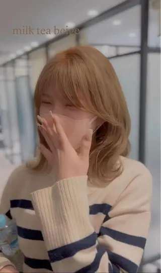 ミディアム カラー 髪質改善/顔まわり 石原のヘアスタイル