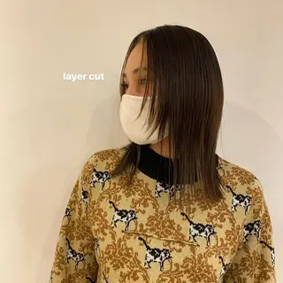 ミディアム 暖色カラー/レイヤー 🌙 オノユリカのヘアスタイル