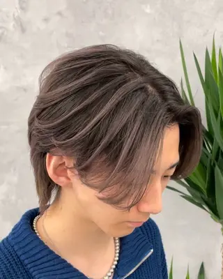 ミディアム カラー パーマ ヘアアレンジ メンズ メンズバレイヤージュ 🌫ハイライトのヘアスタイル