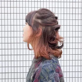 ミディアム カラー ヘアアレンジ ブリーチなし透け感/ マンツーマン/Ryoのヘアスタイル