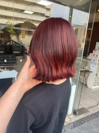 ショート カラー パーマ ヘアアレンジ 川上 麻梨阿のヘアスタイル