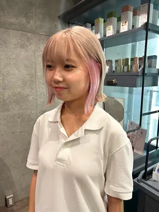 ミディアム カラー hina💟 透明感カラーのヘアスタイル