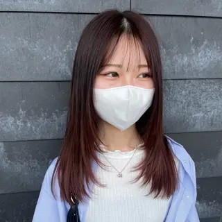 セミロング カラー mio 🍒レイヤーカットのヘアスタイル