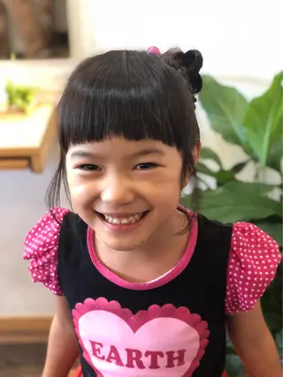 ミディアム キッズ 石川 奈緒子のヘアスタイル