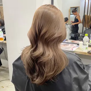 ロング カラー 新宿/韓国ヘア/ 髪質改善ストレートのヘアスタイル