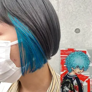 ショート カラー ウルフカット 渋谷の人のヘアスタイル