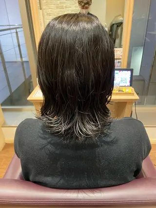ミディアム パーマ コバヤシ ユウスケのヘアスタイル