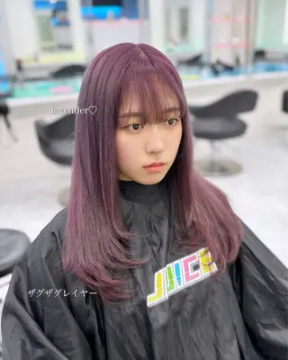セミロング カラー 🩵色落ち可愛い 寒色カラー🩵のヘアスタイル