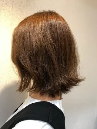 ミディアム カラー パーマ 谷口ゆめ/縮毛矯正/ 大人女子/眉ワックスのヘアスタイル