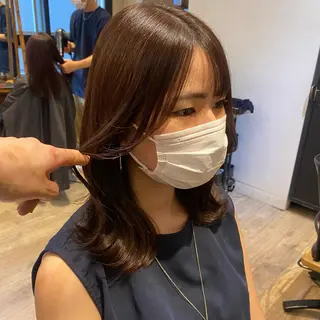 セミロング 顔周りカット・相談 レイヤーも◎しずくのヘアスタイル