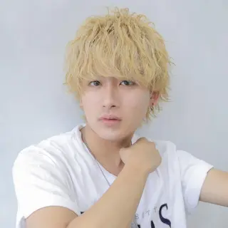 ショート カラー パーマ メンズ Mens salon ANDYのヘアスタイル