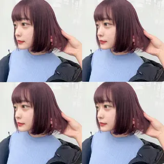 ミディアム カラー ウルフカット ハッシュカット/七海のヘアスタイル