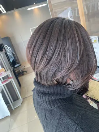 ミディアム カラー パーマ 葭葉 久美子のヘアスタイル