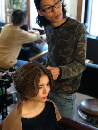 ミディアム カラー パーマ ヘアアレンジ メンズ キッズ ネイル マツエク・マツパ premier modelsのヘアスタイル