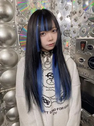 ミディアム カラー ヘアアレンジ 🌈派手髪エクステ ブレイズ🌈ひろとのヘアスタイル