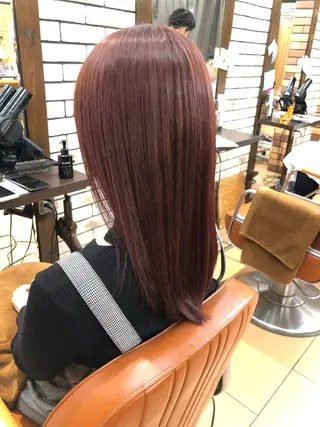 セミロング カラー パーマ ヘアアレンジ マツエク・マツパ 暖色ボブ 🍊rikakoのヘアスタイル