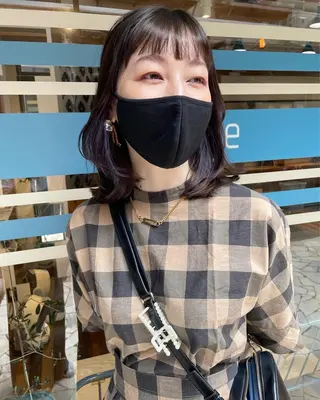 ミディアム カラー あずまぐち めぐみのヘアスタイル
