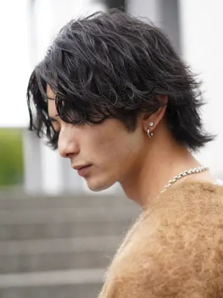 ミディアム パーマ メンズ fifth天神 パーマ特化/石橋航海のヘアスタイル