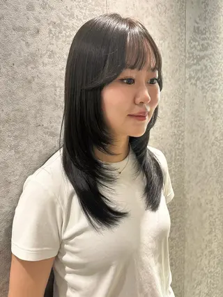 ミディアム カラー ヘアアレンジ ブリーチなしW🎀 髪質改善／はのんのヘアスタイル