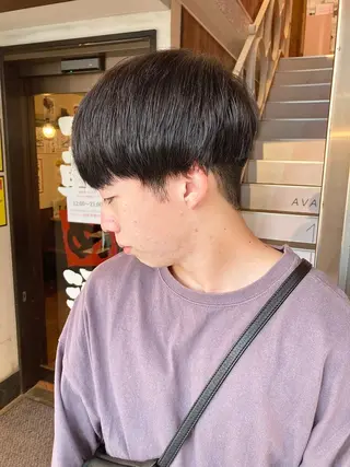 ショート メンズ 【ブリーチ無しW】 【暗髪&暖色系】圭真のヘアスタイル